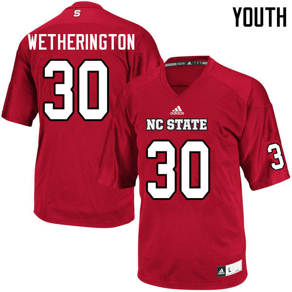 Youth #30 David Wetherington NC State Wolfpack College Football Jerseys Sale-Red - Click Image to Close